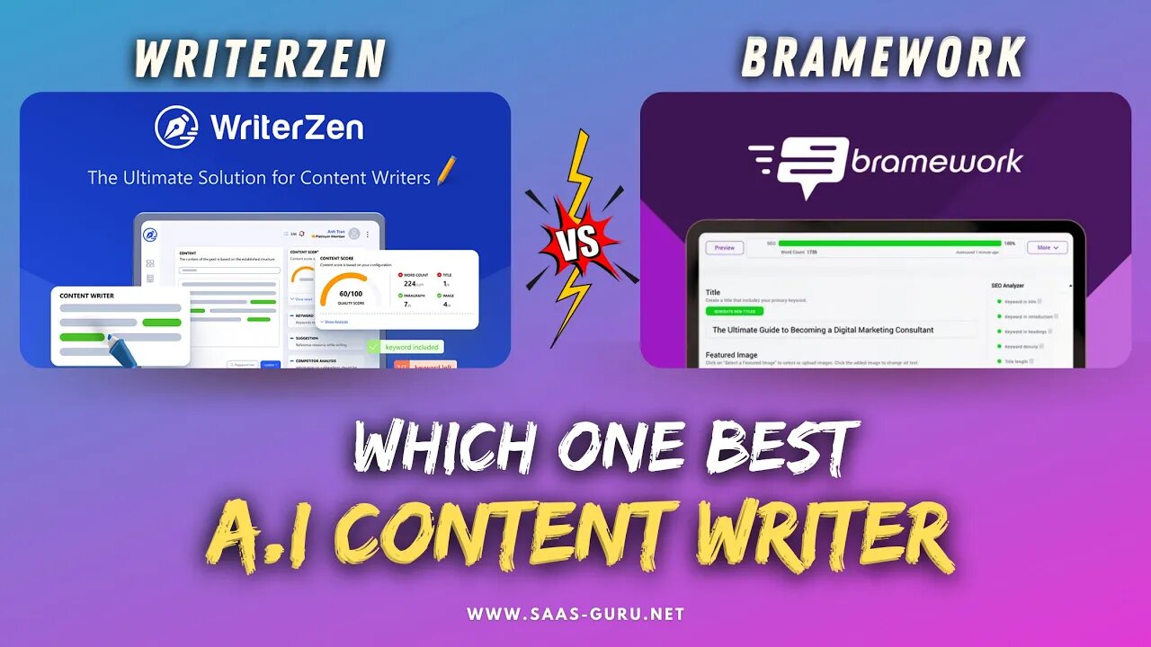 WriterZen vs Bramework | Which one Best A.i Tool for Content Writing & Optimization?