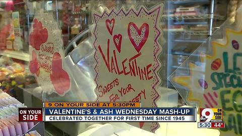 Valentine's Day, Ash Wednesday fall on same day for first time since 1945