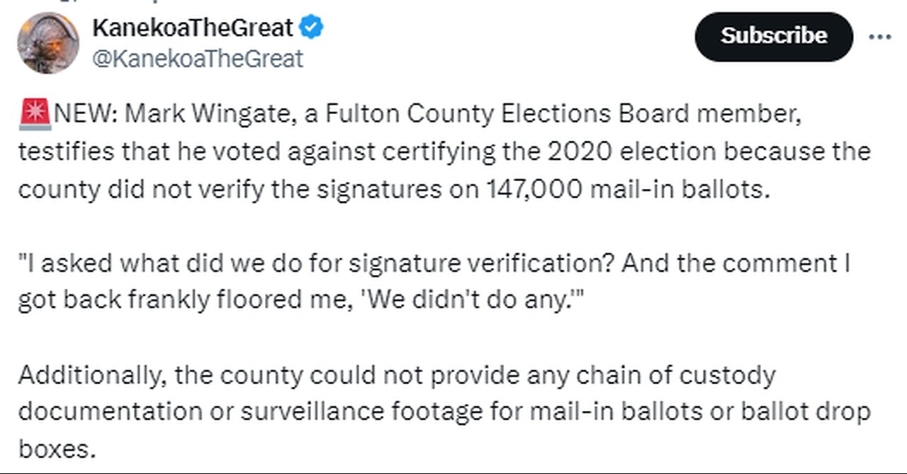 Fulton County GA Elections Board Supervisor Voted Against Certifying 2020 Election