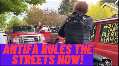 Antifa Points AK47 At Driver And Tackles Him For Passing Through Riot