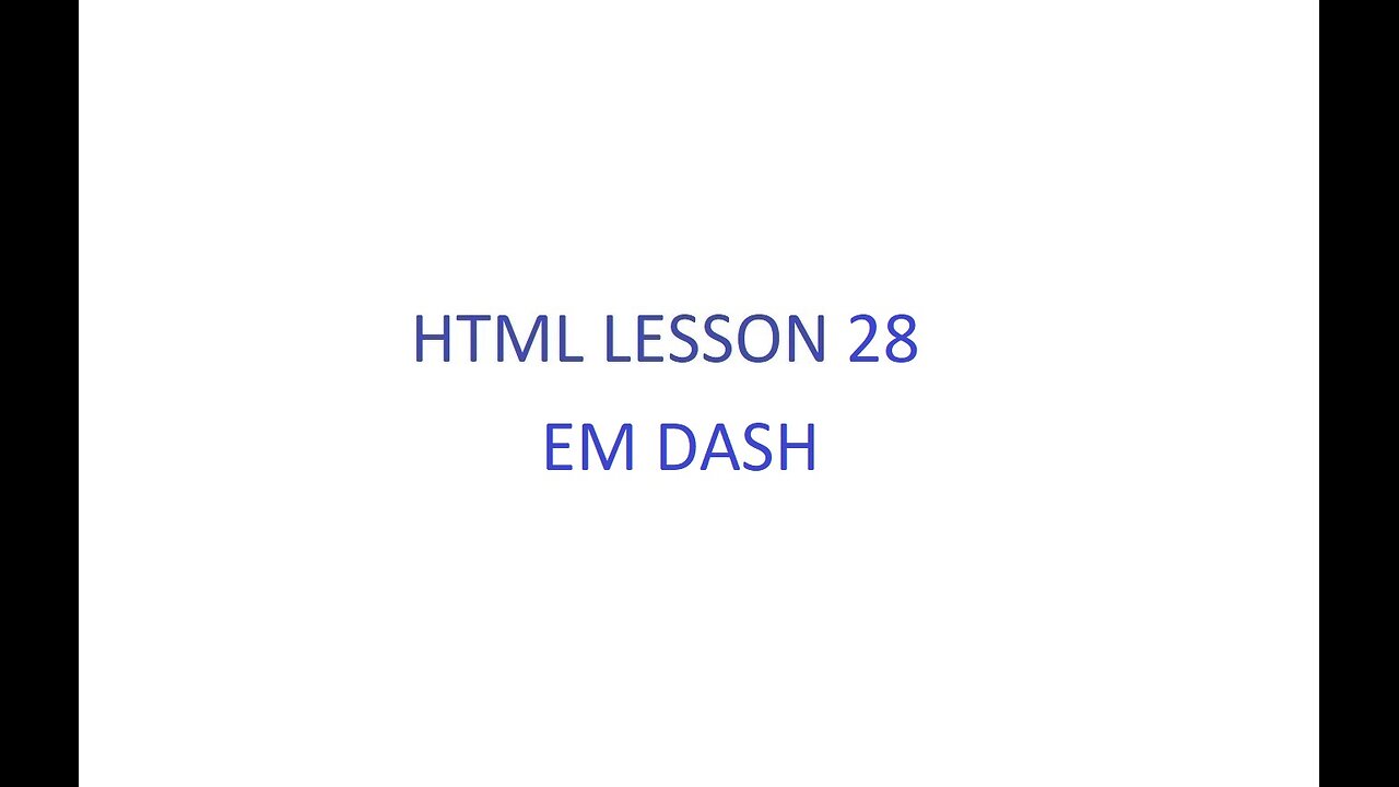 HTML Lesson 28