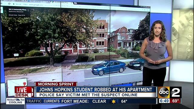 JHU student robbed by man he met online