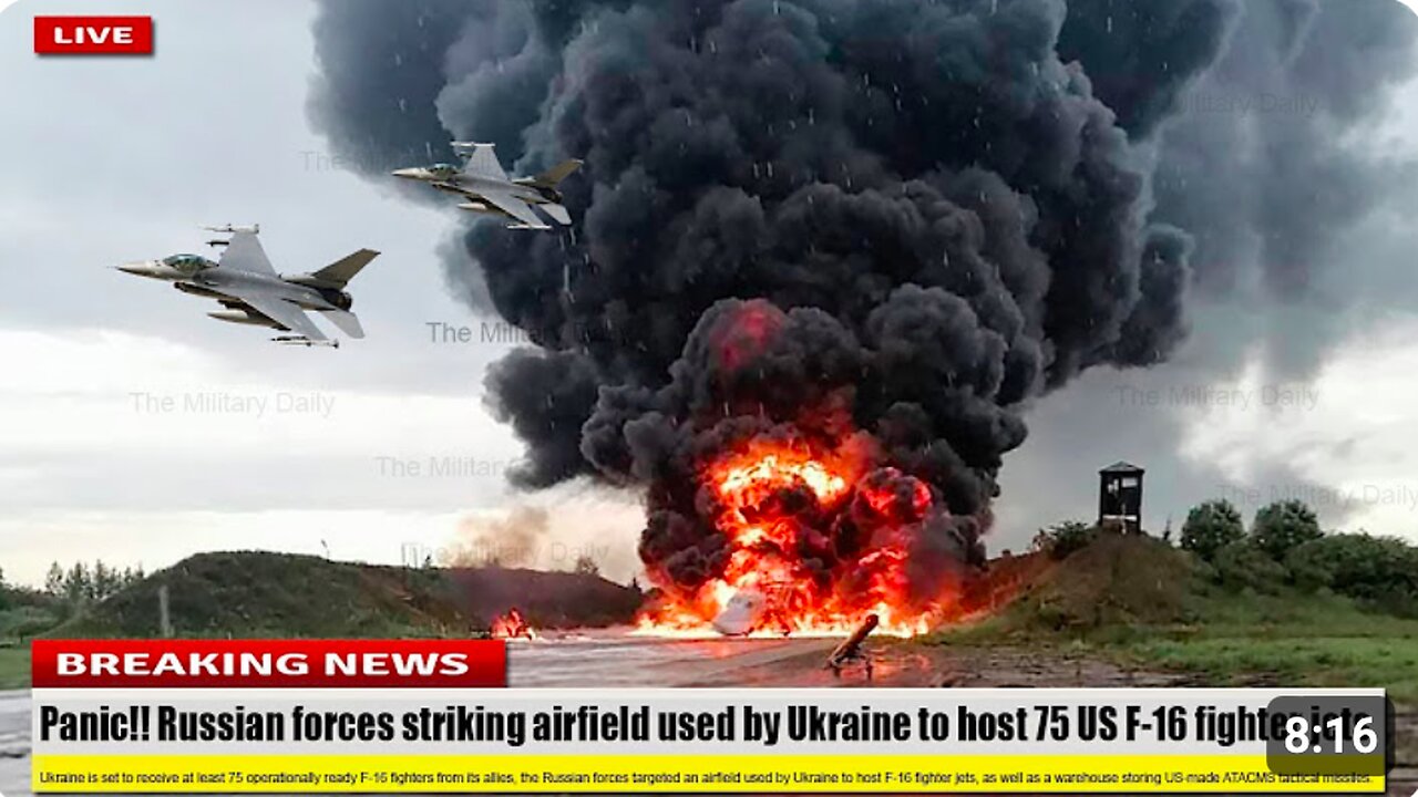 Panic - Russian forces striking DEPOTS & airfield used by Ukraine to host 75 US F-16 fighter jets