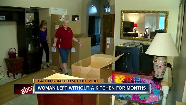 Woman left without kitchen for months after pipe burst