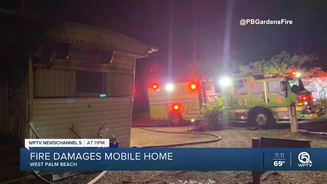 Mobile home fire extinguished near Palm Beach Gardens, no injuries reported