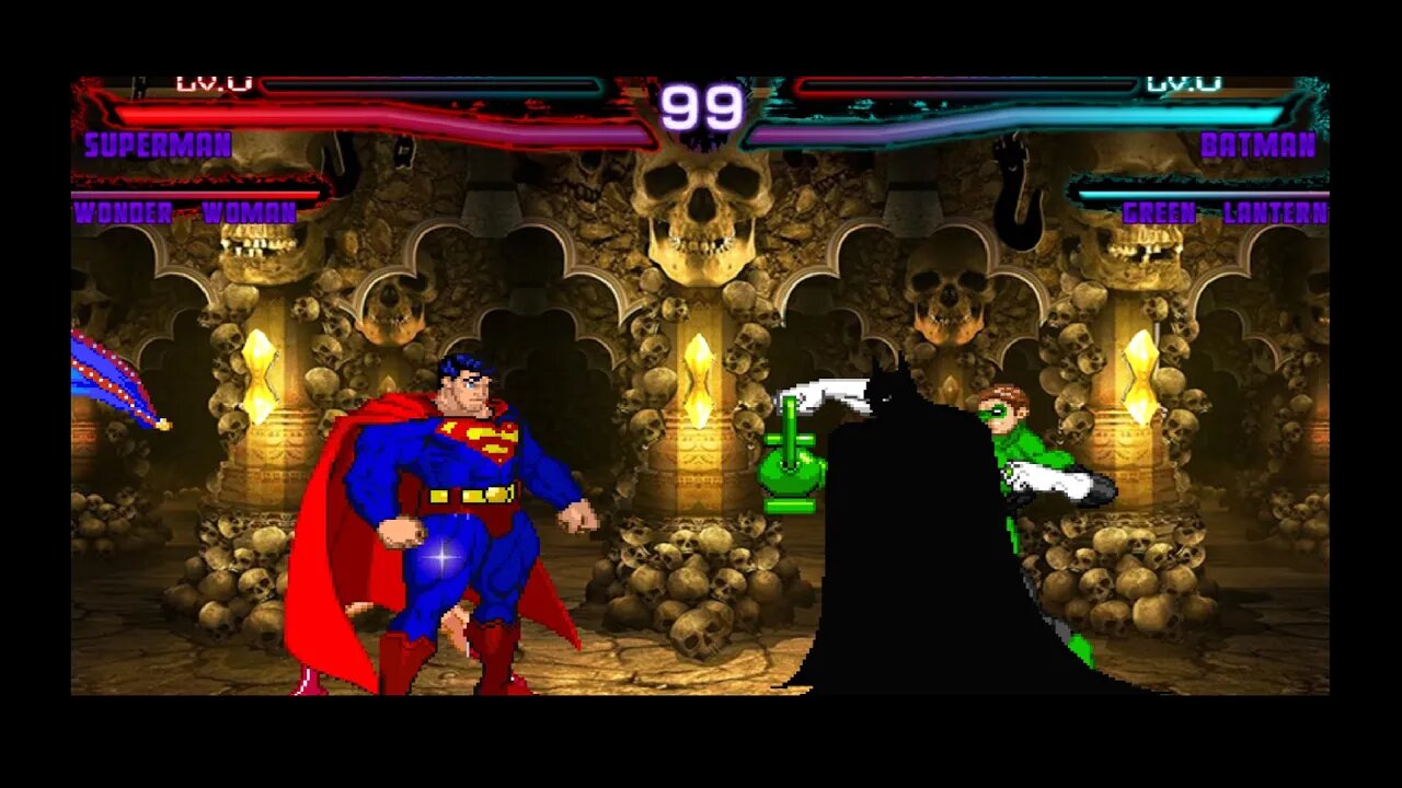Mugen: Superman/Wonderwoman vs Batman/Green Lantern