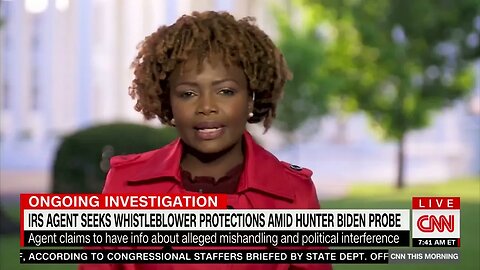 Jean-Pierre: No Comment On IRS Whistleblower Alleging Interference In Hunter Biden Investigation