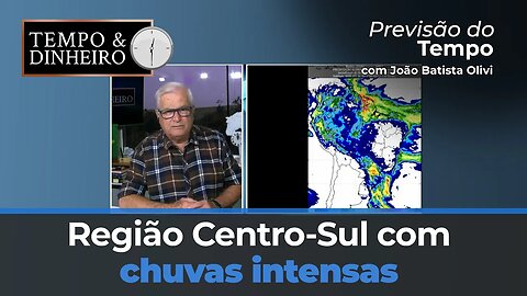 Previsão do Tempo mostra região Centro-Sul com chuvas intensas e generalizadas no próximo feriado
