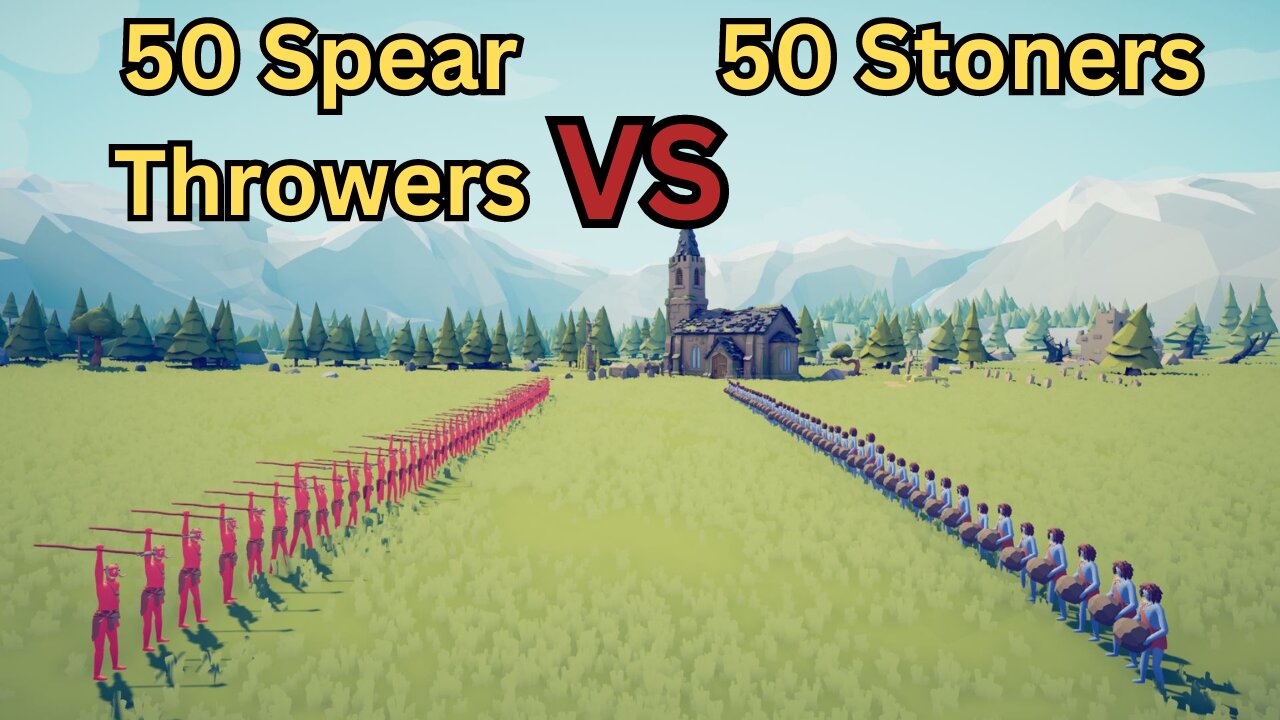 50 Spear Throwers Versus 50 Stoners || Totally Accurate Battle Simulator