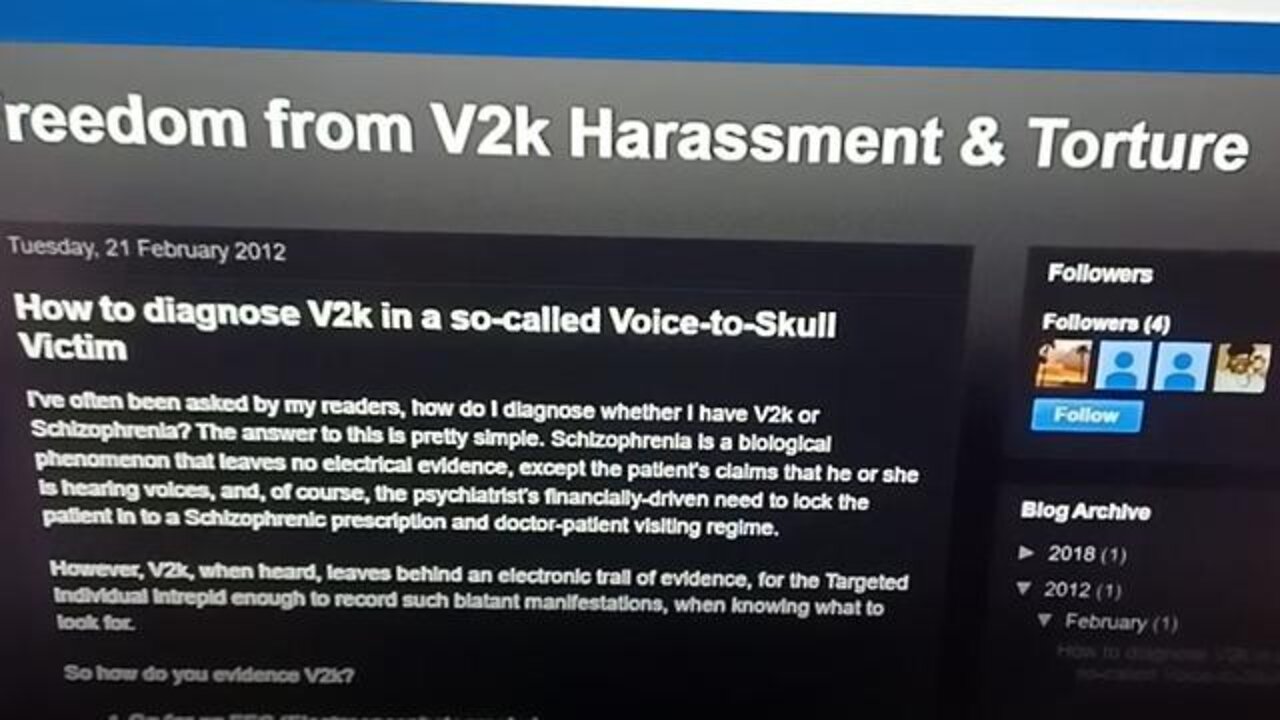 V2K is a psyop that was created to discredit legitimate targets