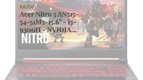 Acer Nitro 5 AN515-54-51M5-15.6" - i5-9300H - NVIDIA GTX 1650-8GB - 1TB HDD+128GB SSD, Black