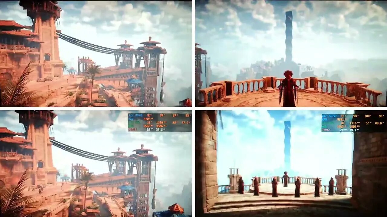 Diferenças no Benchmark do Horizon Zero Dawn com aplicativos abertos em segundo plano.