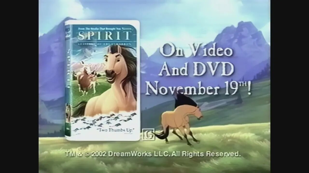 Dreamworks Spirit on Video - Instant Prizes with every Purchase! - Movie Release Commercial 2002