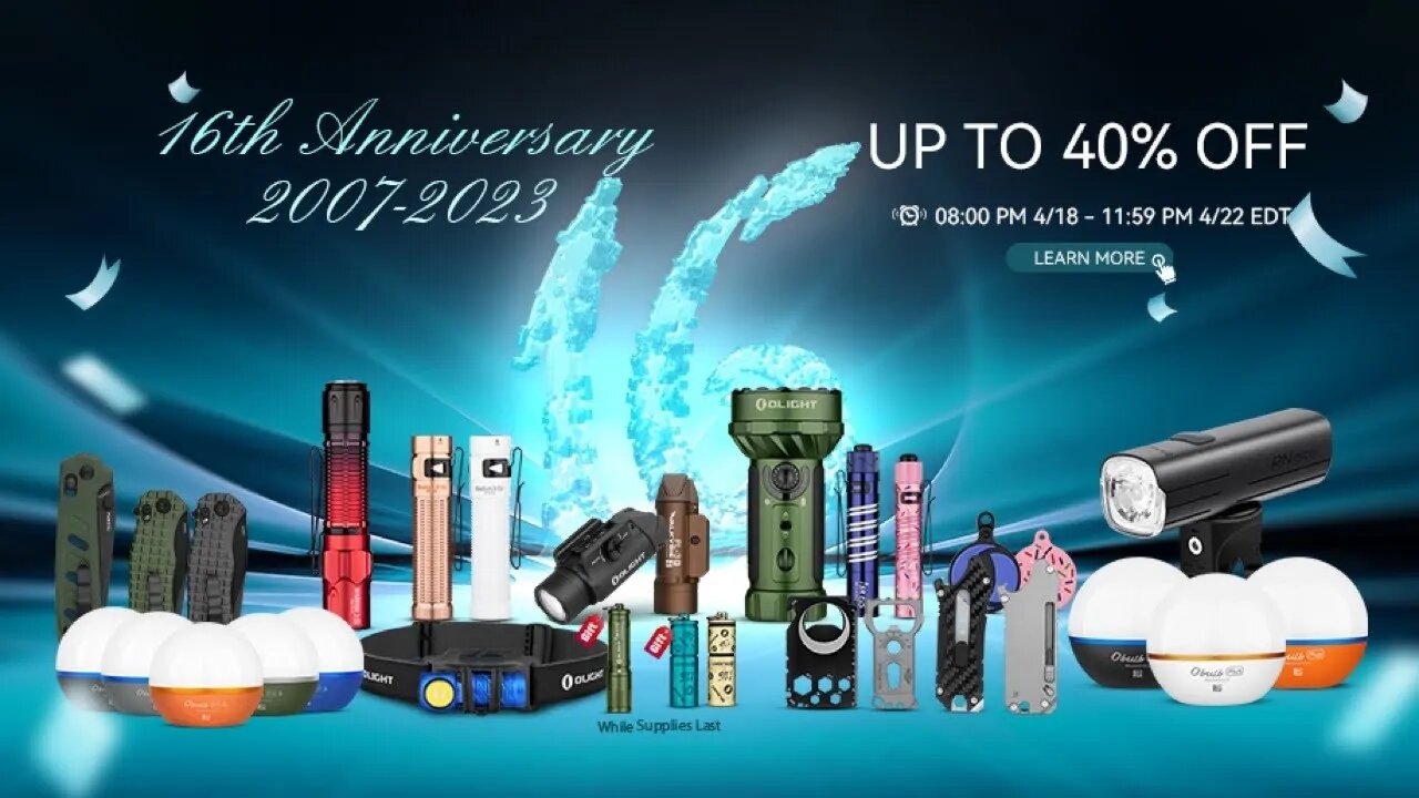 Olight 16th Anniversary Sale Up to 40% off