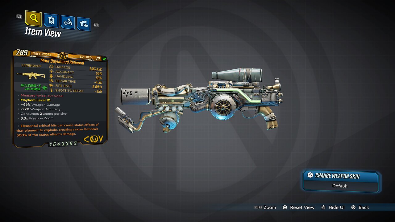 Borderlands 3 - COV Moze \\ Corrosive Rebound Assault Rifle