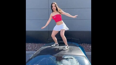 Cute Little Chick Trying To Make A Viral TikTok Video Destroys A Lambo Windshield