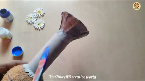 Waste Coconut Shell and Earbuds Craft Idea
