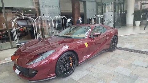 Dark red Ferrari 812 GTS with gold calipers [4k 60p]