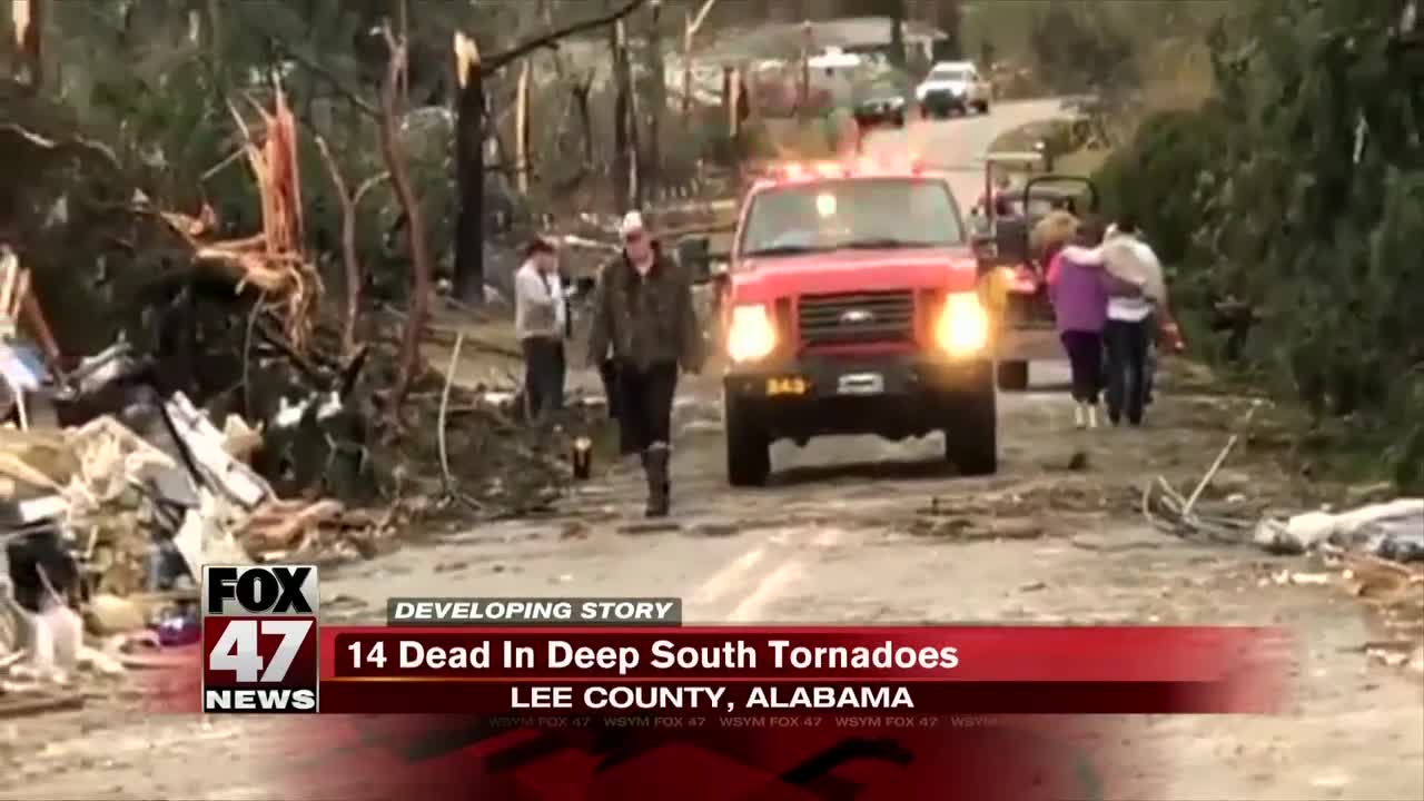 More than a dozen people killed in tornadoes in Alabama and Georgia