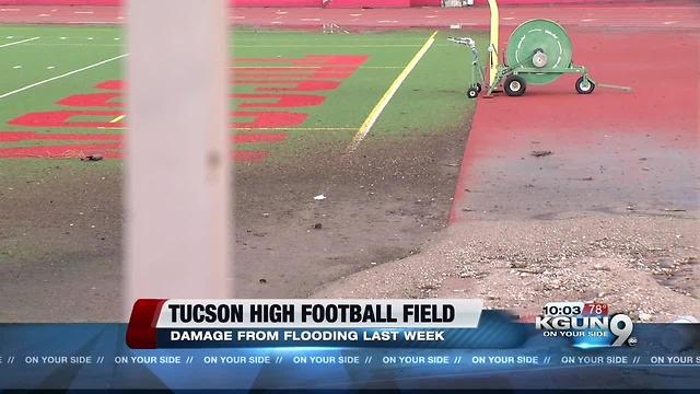 Tucson High Football Field flooded again