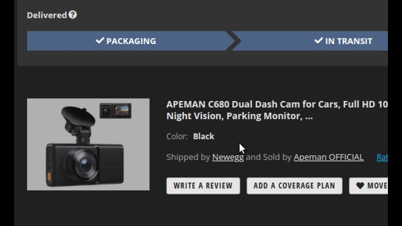 APEMAN C680 Dual Dash Cam for Cars, Full HD 1080P Front and Interior Making coffee