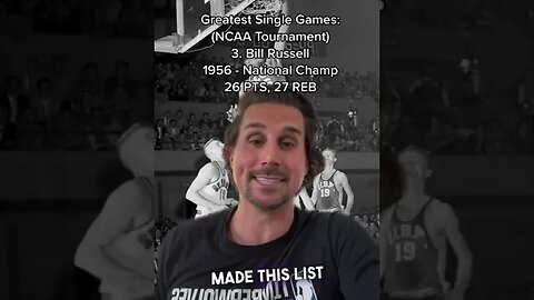 Bill Russell Greatest NCAA Tournament Performance EVER?! #shorts