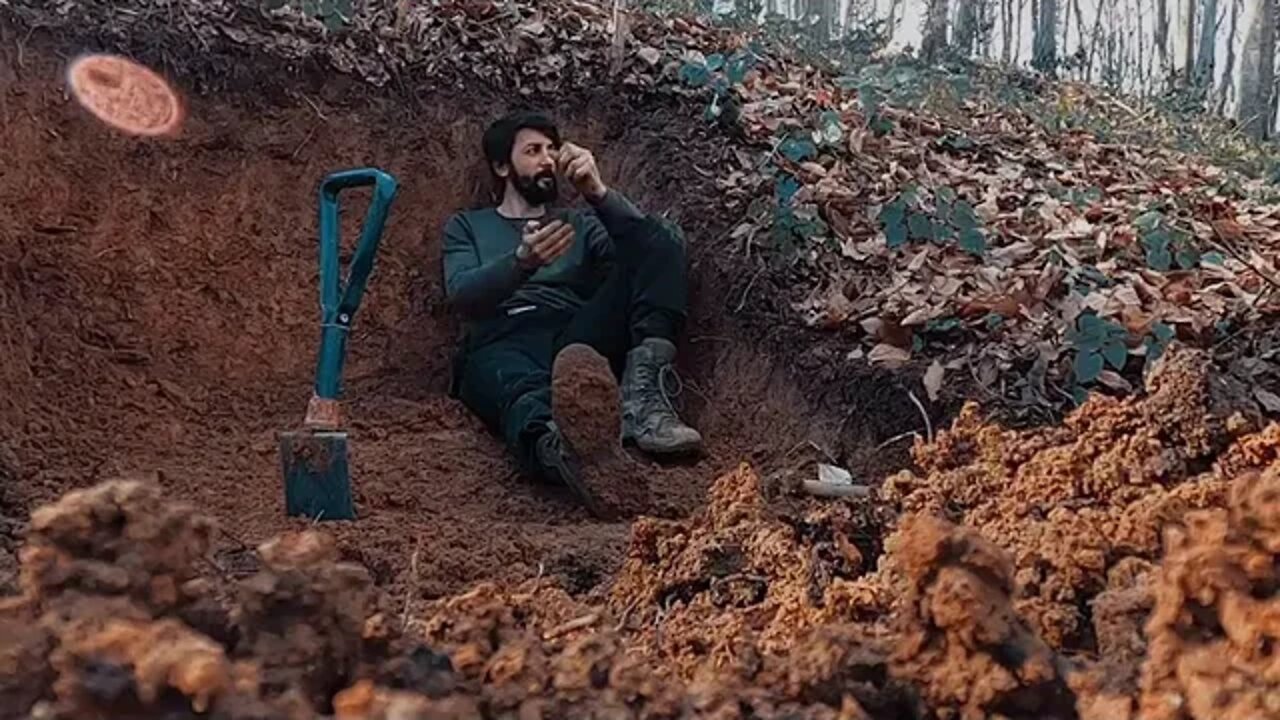 Building complete and warm survival shelter~11