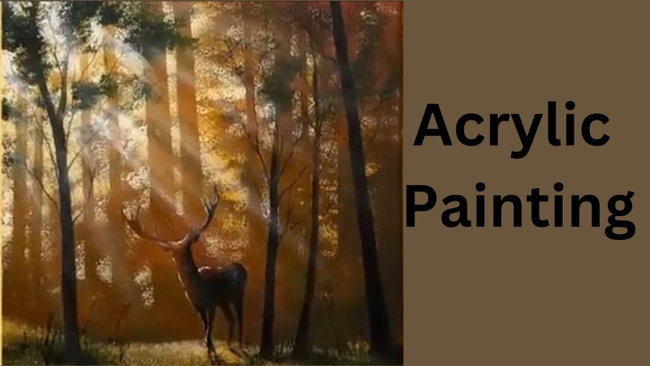 How To Paint a Morning Forest / Acrylic Painting for Beginners