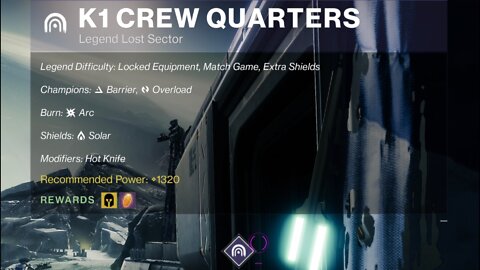Destiny 2 Legend Lost Sector: The Moon - K1 Crew Quarters 1-9-22