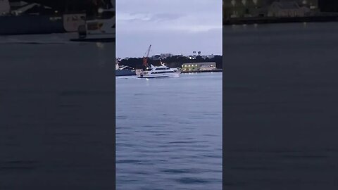 Ferry past Navy base