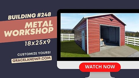 ORDER IT NOW! 18x25x9 Metal Garage Workshop #248 | Eagle Carports | Lead Time: 2-3 weeks*