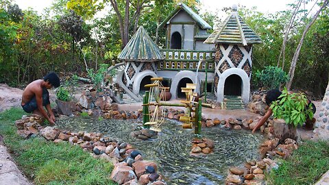 Rescue Black Fish Abandoned And Dig Fish Pond For Fish Ahead Bamboo House Dog