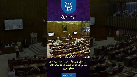 سینیٹ نے آرمی ایکٹ میں ترامیم سے متعلق سپریم کورٹ کے فیصلے کے خلاف قرارداد منظور کرلی