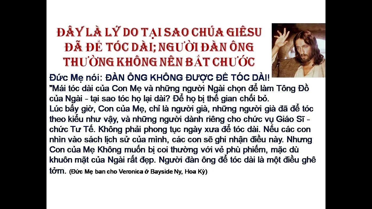 Thị Kiến của Veronica P26 ĐĨA BAY BIỂU HIỆN TỪ SATAN, ĐÀN ÔNG KHÔNG ĐƯỢC ĐỂ TÓC DÀI..