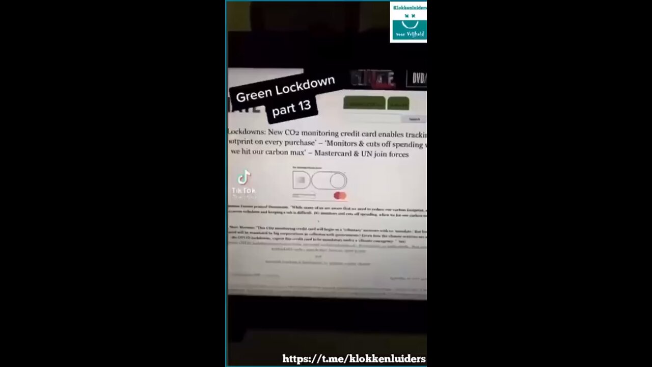 Climate Lockdowns are next on Globalists Agenda. Mastercard & hitting your carbon max.