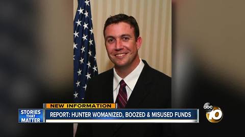 Report: Rep. Hunter womanized, boozed and misused funds
