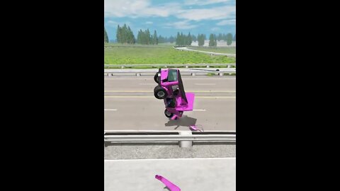 |MiniBeamNG/ Cars vs Giant Bulge And Bridge #05 BeamNG.Drive #Shorts