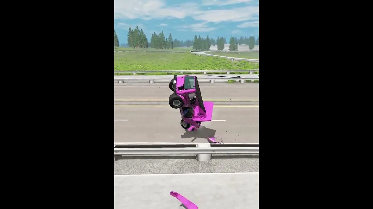 |MiniBeamNG/ Cars vs Giant Bulge And Bridge #05 BeamNG.Drive #Shorts