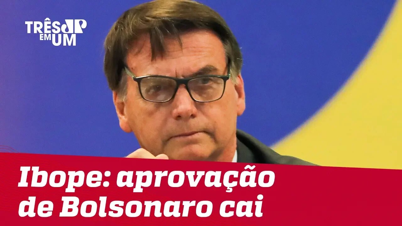 Ibope: Aprovação de Bolsonaro cai 15 pontos desde a posse