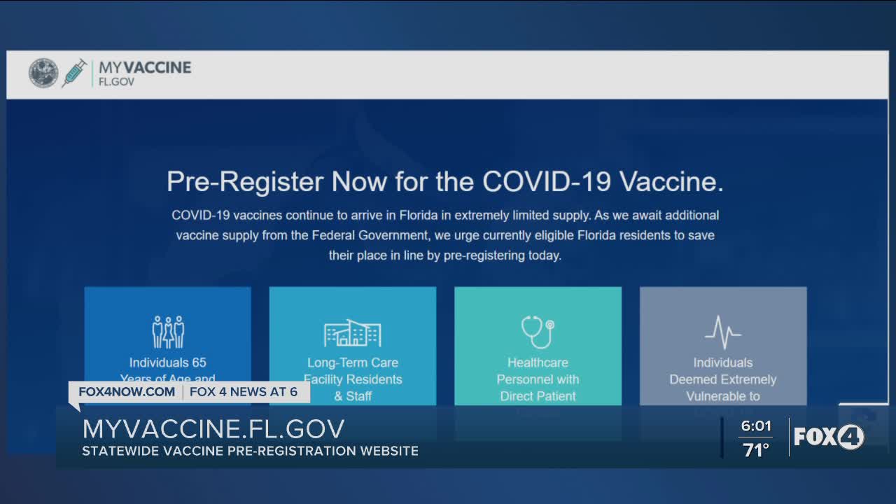 Florida vaccine pre-registration system