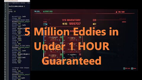5Million Eddies in Under 12Min - Proof - Cyberpunk 2077