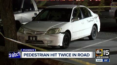 Man dies after being hit by 2 cars in west Phoenix