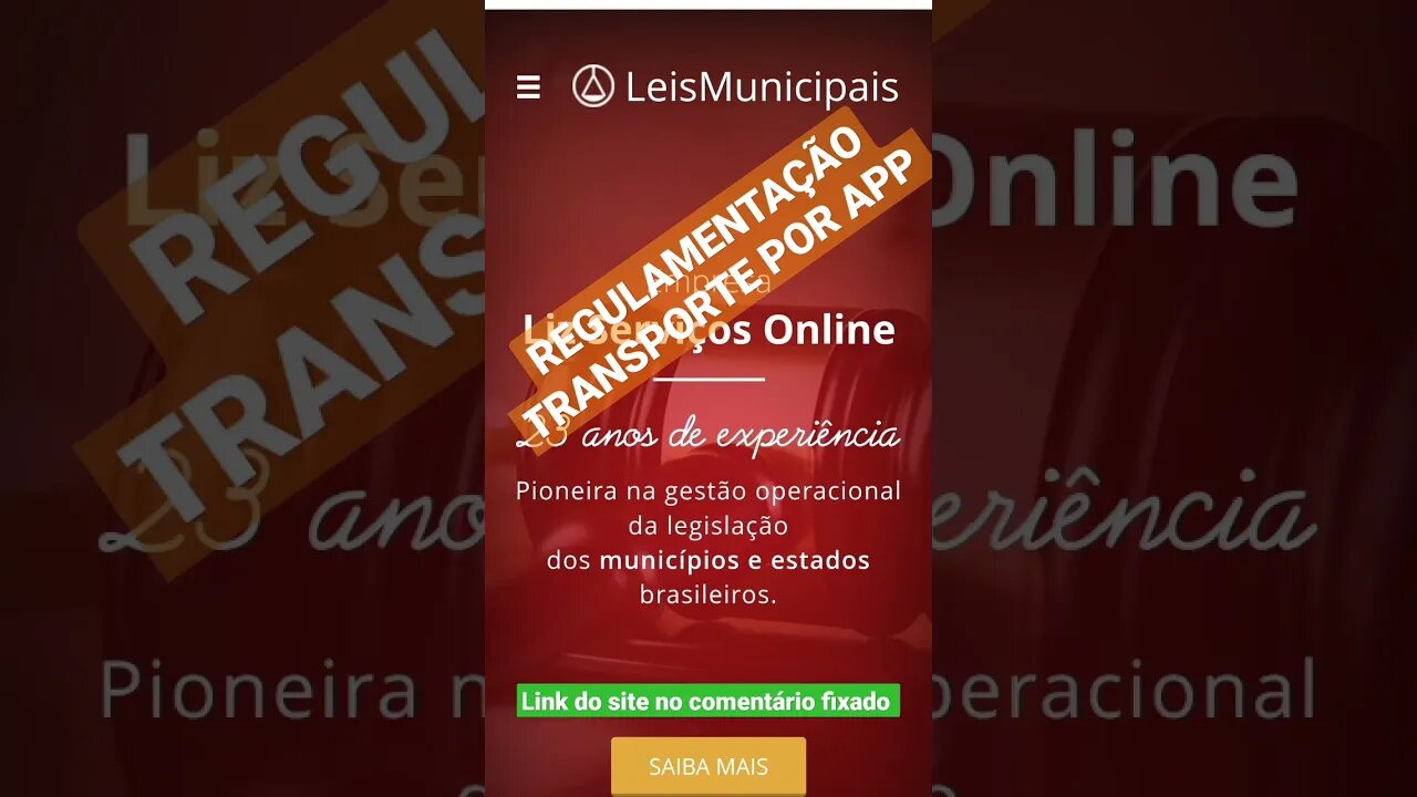 REGULAMENTAÇÃO TRANSPORTE POR APP