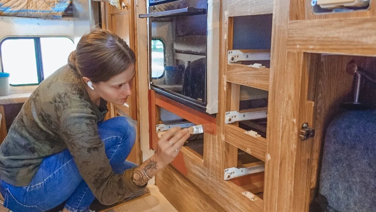 #8 it's finally time to paint the kitchen! | #bigfootcamper rebuild