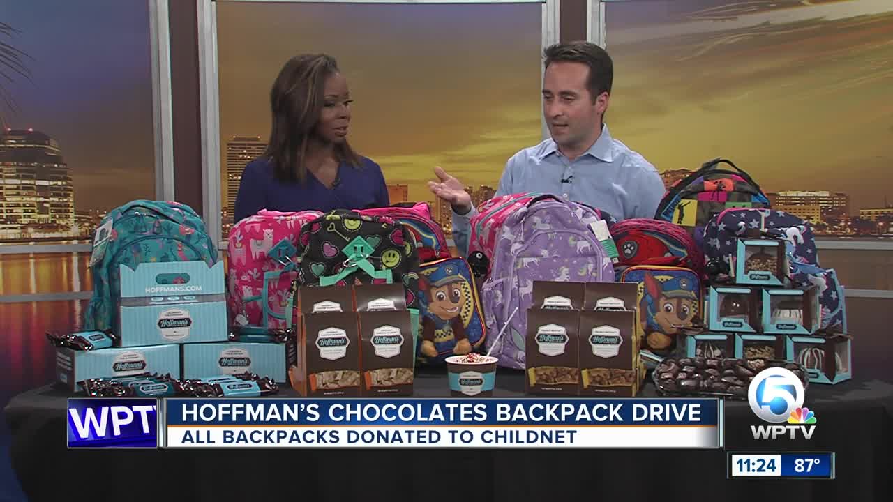 Hoffman's Chocolates backpack drive