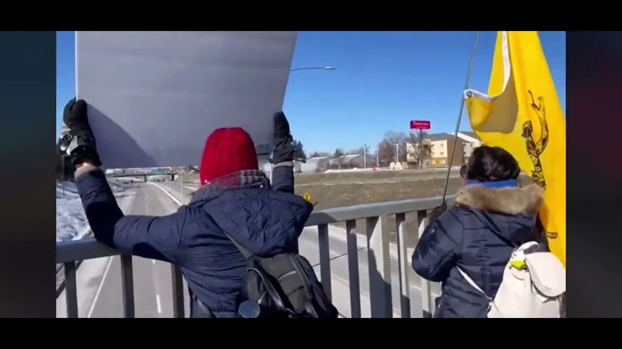 Fellow patriots waving flags at the overpass in Idaho!