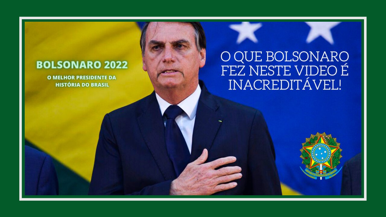 SÓ UM HOMEM HONRADO COMO O PRESIDENTE BOLSONARO FAZ ISSO, VEJAM!