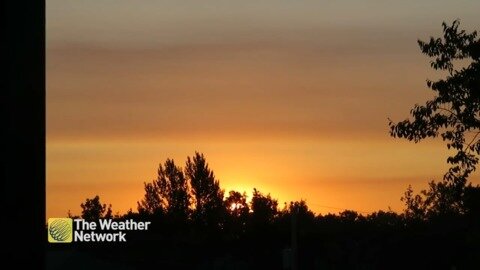 Hazy skies give a different quality to the sunrises in Weyburn, SK