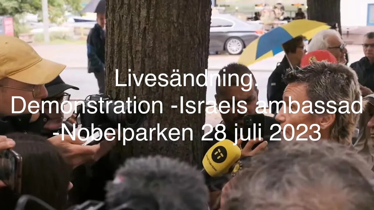 Demonstration Israels ambassad Stockholm 28 juli 2023