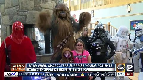 Star Wars characters surprise young patients